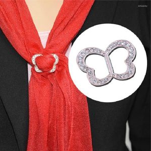 Broches Broches Mode Coréenne Simple Papillon Strass Écharpe Boucle Broche Clip Coeur Forme Châle Charmant Cadeau Bijoux Kirk22