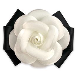 Pins broches l camellia stof bloem zwarte boog haarclip en broche pin accessoires geschenken voor vrouwen bruiloft feest drop d carshop2006 amduf