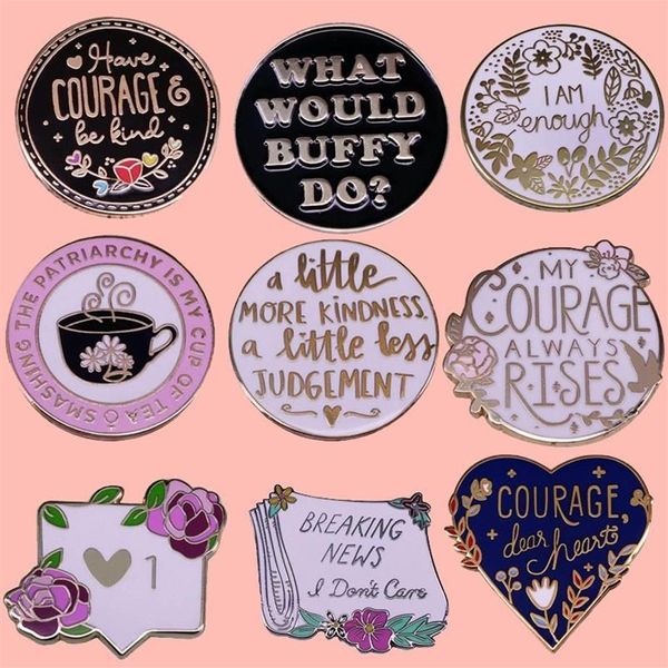 Broches broches citations de vie broche en émail broches Badge revers alliage métal mode bijoux accessoires cadeaux 272k