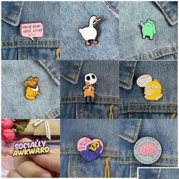 PINS broches Live Love Laught Broche Pins Set Estética Estética Linda Lapa Insignias geniales para mochilas Bolsa de sombrero Diy Moda Judio Dhvgx