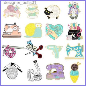 Broches Broches Faire des livres magiques règle métal émail broche créative laine stylo à bille ciseaux Badge broche mignon Tren Costume bijoux accessoires L231120