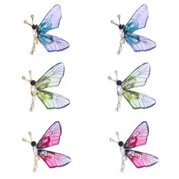 Pinnen broches meedoz mticolor crystal rhinestone hars libel en vlinder insect revers sieraden broche pin set voor vrouwelijke kleding ameiu