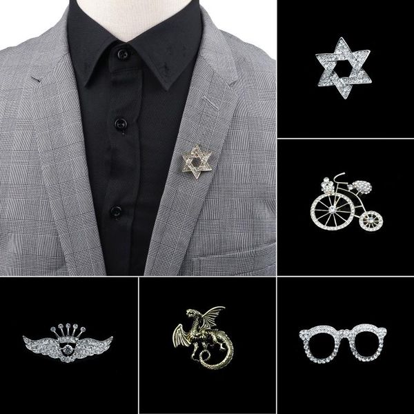 Alfileres, broches para hombres, gafas ostentosas elegantes avanzadas, alfileres con forma de estrella voladora para bicicleta, broche de Metal, insignia para solapa, accesorios de joyería