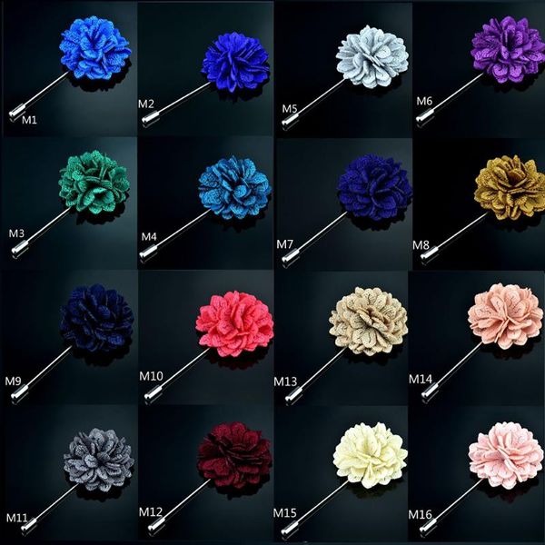 Épingles, broches pour hommes épinglette fleur chrysanthème fait à la main tissu boutonnière broche épingles pour robe de mariée corsage costume accessoire formel