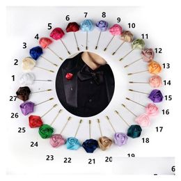 Broches Broches Hommes Épinglettes À La Main Rose Fleur Boutonnière Bâton Pour Homme Costumes Bijoux Accessoires Drop Delivery Dhmwx