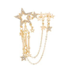 Broches, broches métal étoile cristal broche strass gland chaîne corsage chemise costume collier broches bijoux de mode pour femmes et hommes accessoire