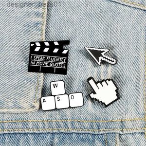 Pins Broches Minimalisme Label Pins Werknemer Broches Filmbord Computer Toetsenbord Aanwijzer Emaille Rugzak Pin Mannen Vrouwen Sieraden Badges GeschenkenL231120