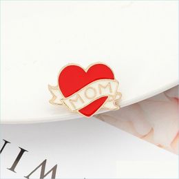Pins Brooches Mom Love Mother Enamel Brooches Pin For Women Fashion Dress Coat Shirt Demin Metal Funny Brooch Pins Badges Promotion Dhy3T