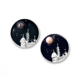 Broches, broches Morkopela Florence Town Cameo Broche Vintage Badge Unique Émail Pins et Poires Pin Accessoires pour cadeau