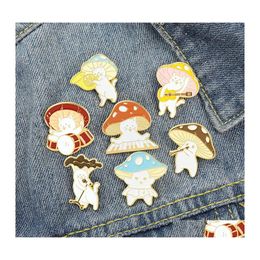 Broches Broches Champignon Émail Badges Broche Femmes Broches Mignon Décoratif Sur Sac À Dos Chat Concert Revers Drop Livraison Bijoux Otrwc