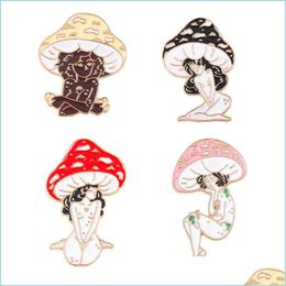 Épingles Broches Champignon Dame Épingles En Émail Filles Personnalisées Et Broches De Plantes Insignes De Revers Dessin Animé Nature Art Bijoux Cadeau Pour Fr Dhgarden Dhmhr