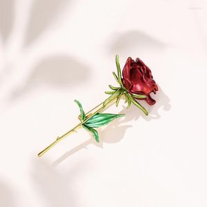 Broches broches Muylinda rouge Rose émail broche métal bleu couleur fleur broche pour femmes luxe Bouquet vêtements écharpe pince Seau22