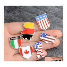 Pins broches nationale vlaggen email Canadese Amerikaanse Duitse Italiaanse vlag revers pin knoppen kraag broche badge mode jood ot1iy