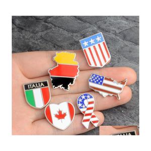 Pins broches nationale vlaggen email Canadese Amerikaanse Duitse Italiaanse vlag revers pin knoppen kraag broche badge mode jood dhcdk