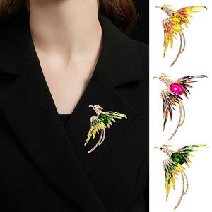 Broches Broches Nouvelle Mode Cristal Phoenix Oiseau Poitrine En Peluche Femmes Strass Vol Beauté Oiseau Partie Boucle Bijoux Cadeaux G220523