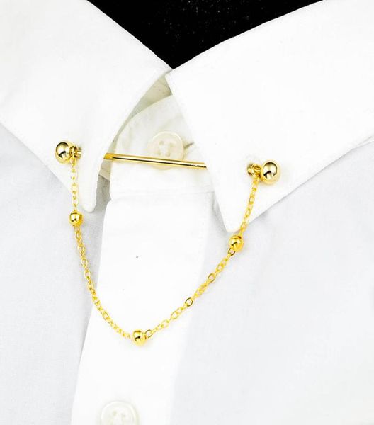 Pins broches obn cobre bola de metal camisa barra de collar con en forma de arco de corbata clásica joyería para hombre de negocios casuales1271010