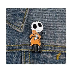 Pins broches oliedruppel email skeletspelden Halloween Grost cartoon legering voor unisex skl kleding rugzak badge mode Europeaan d otmax
