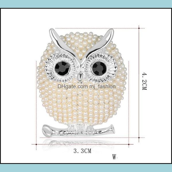 Broches Broches Perle Hibou Broche Broches Sier Or Oiseau Broches Costume D'affaires Robe Tops Cor Pour Femmes Hommes Mode Bijoux Drop Delivery Dhlk7