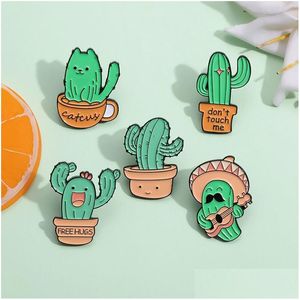 Pinnen, broches pin for dames mannen grappige badge en pins jurk doeken zakken decor schattig cactus email metaal sieraden cadeau vrienden drop deli dhlkx