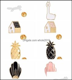 Pins broches dennen alpaca bloemen huizen vormige mode sieraden accessoires vrouwen geschenken drop levering 2021 pins tgyqu2129236