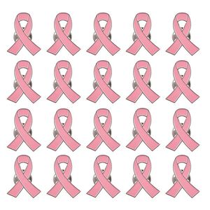 Pins Broches Pink Ribbon Pin 20 Pcs Official Ribbon Broches Breast Cancer Awareness Revers 230519