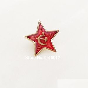 Pins Broches Pins Broches 10st Rusland Rode Ster Hamer Sikkel Logo Revers Broche Communisme Sovjet-Unie Sovjet-Unie Pin Koude Oorlog Souvenir B Dhzx9
