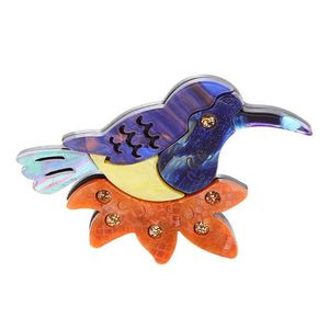 Pins broches pins broches fishsheep schattige colorf acryl vogel broche handgemaakte hars cor revershirt kraag clip sieraden wom dhiq2