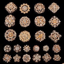 Pins Broches Pins Broches Gemengde Strass Kristal Broche Legering Goud Vintage Diverse Set Voor Bruidsboeket Feest Cadeau Ambachtelijk Diy Dhb9X