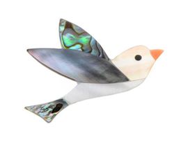 Pins Broches Broches Broches Sexemara Coquille Naturelle Oiseau Pour Femmes Filles Mignon Animal Pigeon Paix Banquet Badge Mariages Cadeau DropDhz4U8698989