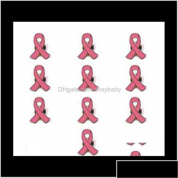 Alfileres Broches Alfileres Insignia de joyería Concientización sobre el cáncer de mama Cinta rosa Broche de regazo 1Cu7K Entrega directa Dhfms
