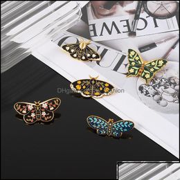 Pins broches pins sieraden Europese insectenreeks vlinder motten vorm broche pin vrouwen dierenlegering emaille kleding bdehome otzvn