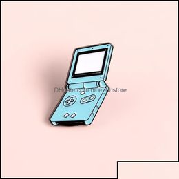 Pins broches pins sieraden handheld game console pin blauw hine broche zacht email voor vrouwen mannen cartoon badge p bdehome otadl