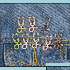 Broches Broches Broches Bijoux Infirmière Médecin Stéthoscope Émail Broche Creative Revers Badge Pour Femmes Hommes Fille Garçon Cadeau Drop Delivery 202 Dhnis