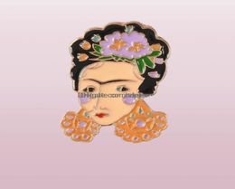Épingles broches épingles bijoux peintre artiste mexicain émail pour femmes décoration métallique broche sac bouton de revers Bdehome otpwm1352412
