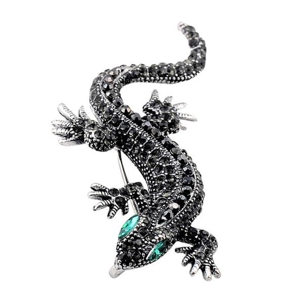 Broches, broches broches broche lézard pour chemise femme cadeaux d'argent mignon bijoux de mode broche en métal ensemble émail strass Gecko Wicca