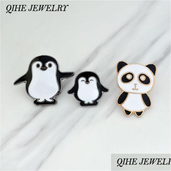 Broches Broches Pins Pingouin Panda Animal Sac À Dos Chapeau Collier Badges Bijoux Drop Delivery Dh7Vm