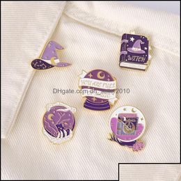 Pinnen broches pinnen vierkante heks paarse kleur email Pin voor vrouwen mode jurk jas shirt demin metaal funn bdehome otqm4