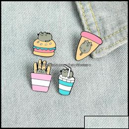 Pins broches pinsbroches sieraden chips hamburger emailbroches pin voor vrouwen mode jurk jas shirt demin metalen broche pinnen b otymz