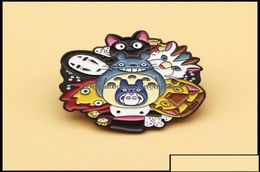 Alfileres Broches Broches Joyería Colección de personajes lindos Pin esmaltado Hombre sin rostro Mi vecino Totoro Mezcla Insignia Broche infantil Lo6345362