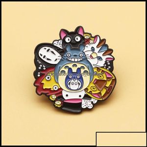 Broches Broches Pinsbrooches Bijoux Collection de personnages mignons Broche en émail Homme sans visage Mon voisin Totoro Mix Badge Enfant Broche Amour Otzvw