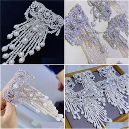 Broches broches Pirmiana 2023 Retro Design S925 Sier Pearls Bowknot Brooch Tassel Gemstone Fashion Bijoux 240106 Drop Livraison DHSJG