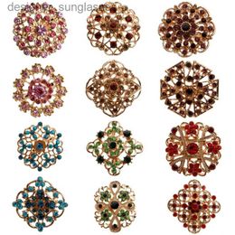 Broches Broches Plaqué Cristal Strass Petite Broche Bejeweled Broches pour Mariage Fête Nuptiale Bouquet Rond DIY Strass AccessoiresL231117