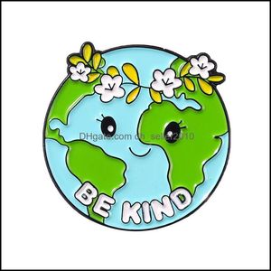 Pins Broches Please Help Earth Emaille Pin Custom Broches Be Kind Revers Badge Milieu Sieraden Cadeaus voor kinderen 6122 Q2 Drop Deliv Dhbtm