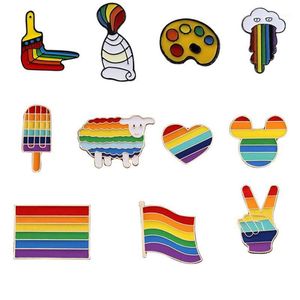 Alfileres Broches Orgullo Broche Pin Set Animal Amor Corazón Multicolor Mujeres Hombre Gay Chicas Lesbianas Joyería Amigos Regalos Accessorie1307F