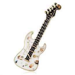 Pins broches retro gitaar broche pins muziekinstrument colorf shell cor broches for dames heren mode sieraden drop levering dhwp4