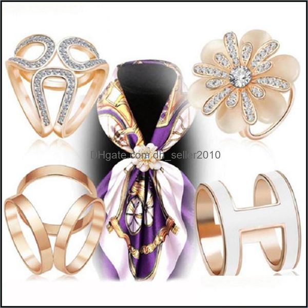 Broches Broches Rétro Creux Hibou Tube Foulard En Soie Boucle Clips Cristal Châle Broche Broche Robe De Mariée Perles Broches Femmes Cadeaux Jewe Dhiqt