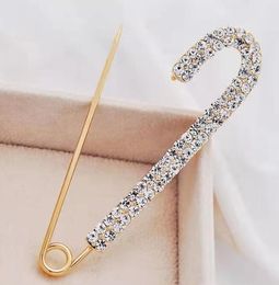 Broches Broches Strass Épingle De Sécurité Arc Grande Broche Pour Femmes Robe Pull Plaqué Or Cristaux Bijoux Élégants Livraison Directe Dhnfz