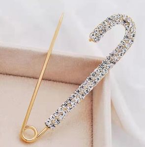 Broches Broches Strass Épingle De Sécurité Arc Grande Broche Pour Femmes Robe Pull Plaqué Or Cristaux Bijoux Élégants Drop Livraison Dhtlr