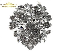 Pinnen broches Royal Vintage Cluster Clear Crystal Rhinestone verijdeld blad traanverklaring Peervormige pennen bruidsbruinjuwelen56102330