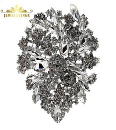 Broches Royal Vintage Cluster Helder Kristal Strass Verijdeld Blad Teardrop Verklaring Peervormige Pins Bruiloft Bruidsjuweel51158613